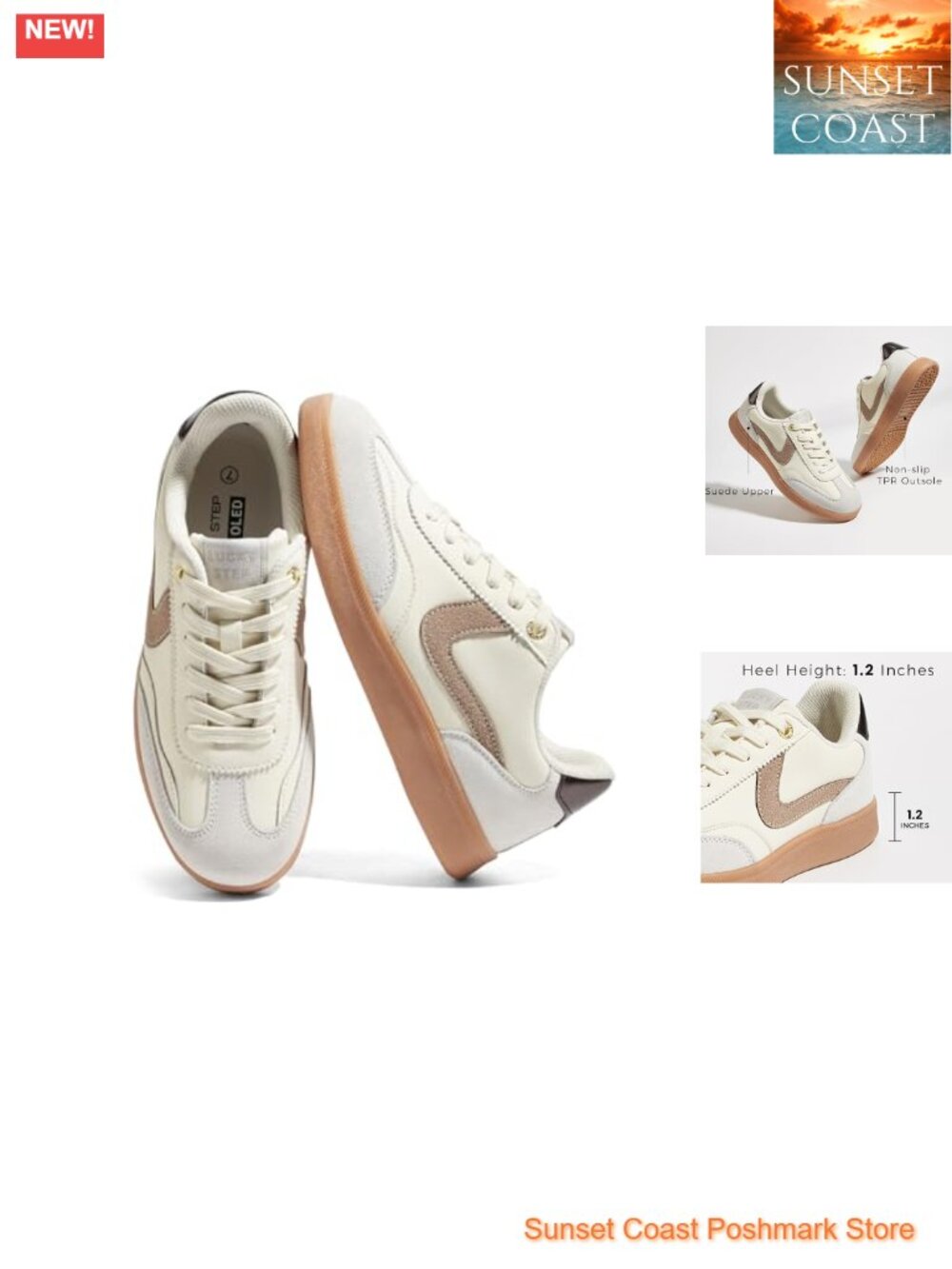 Women's PU Leather Fashion Sneakers Lace Up Retro Casual Walking